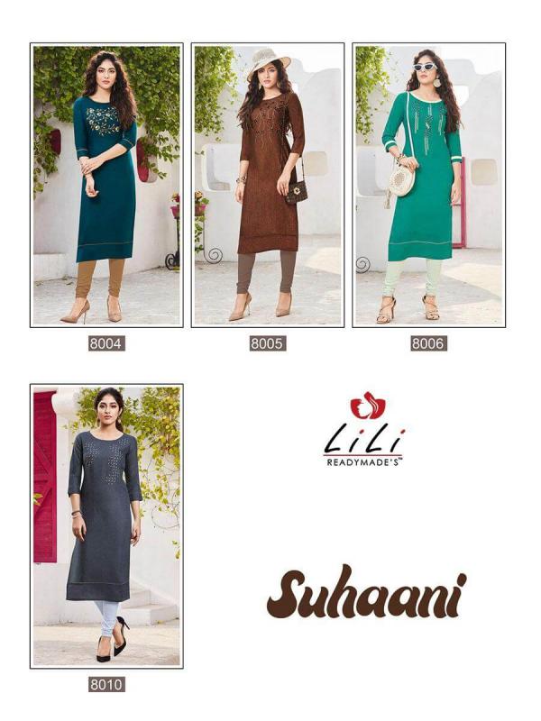 Lili Suhani Cotton Embroidery Fancy Kurti Catalogue 